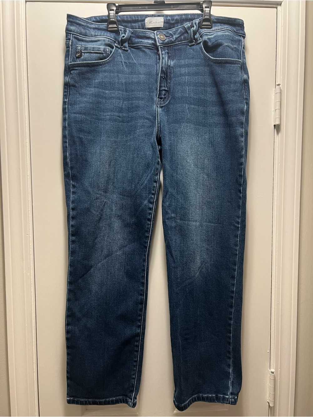 KanCan Women's Straight Leg Jeans - Dark Blue Wash